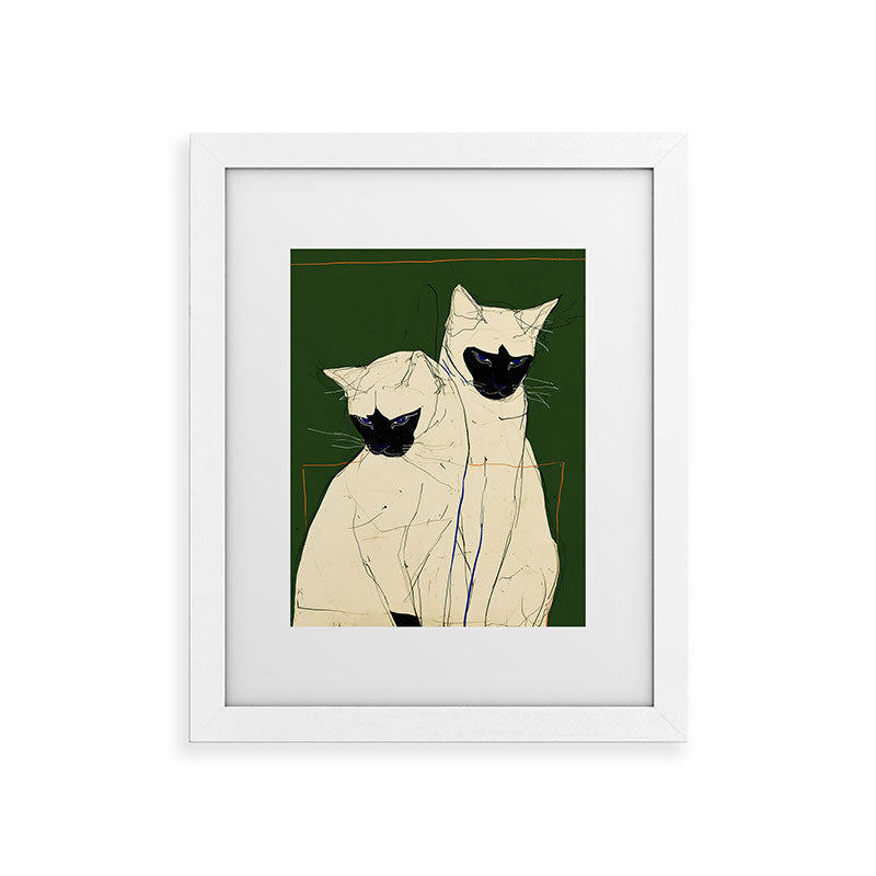 trajeado14 Siamese Cats Modern Art Framed Art Print