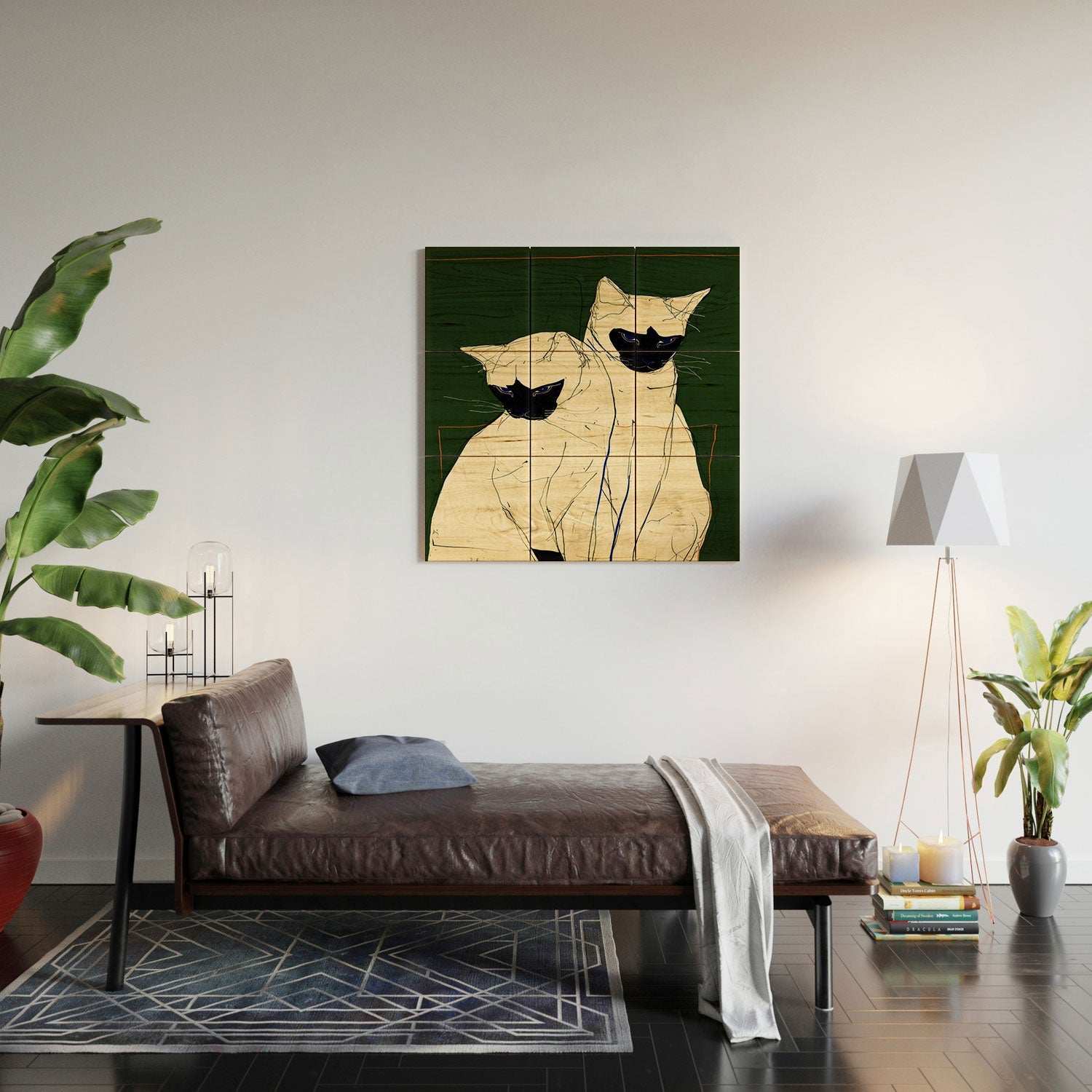 trajeado14 Siamese Cats Modern Art Wood Wall Mural