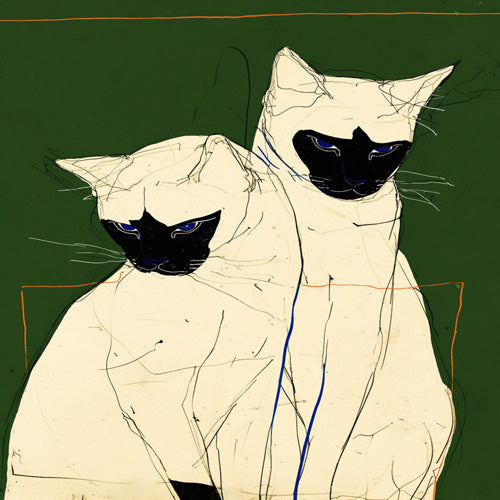 trajeado14 Siamese Cats Modern Art Shower Curtain