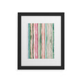 Ninola Design Botanic Retreat Watercolor Stripes Green Orange Red Framed Art Print