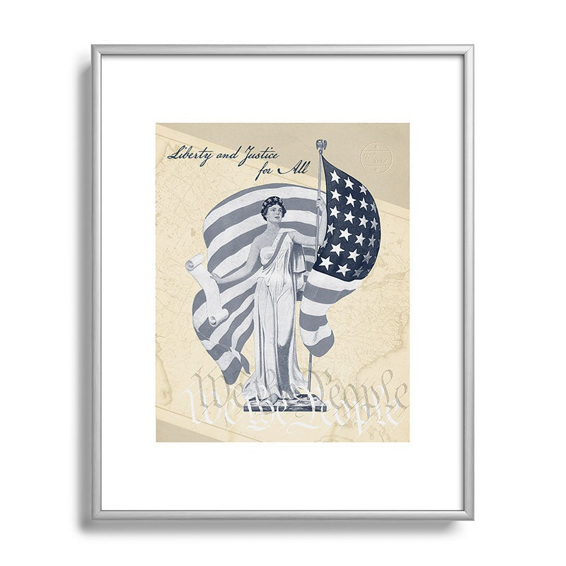 DENY Designs Liberty and Justice Woman Metal Framed Art Print