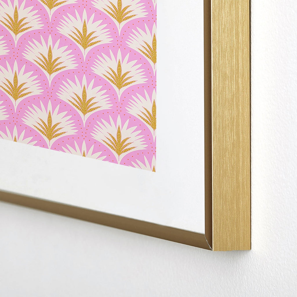 Jennifer Labre Pink Palmetto Metal Framed Art Print