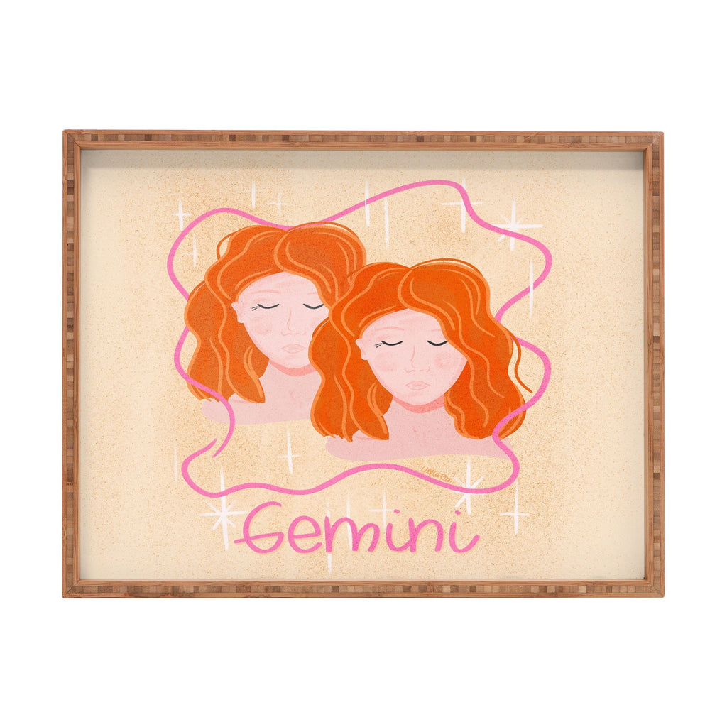 Little Om Zodiac Signs Gemini Rectangular Tray