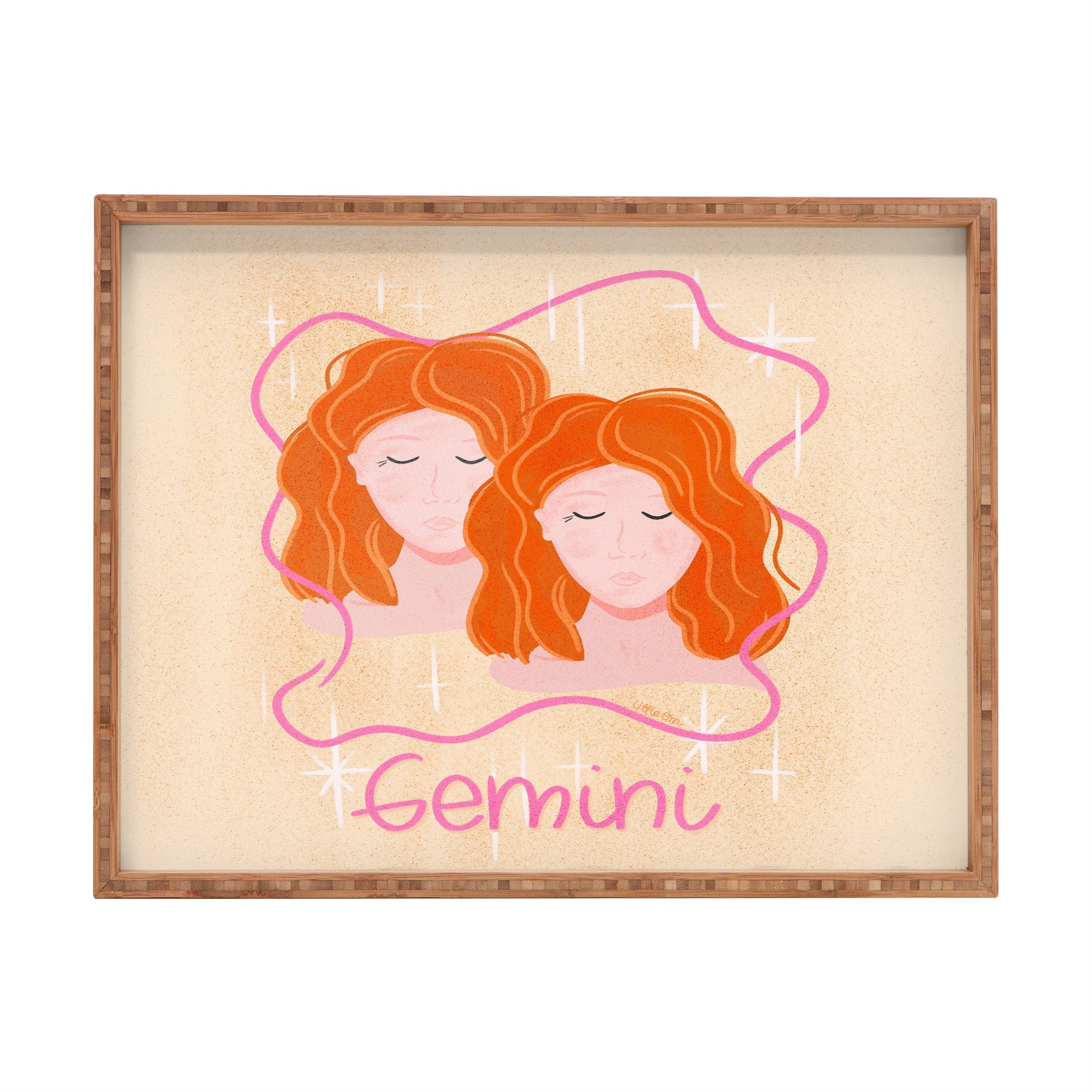 Little Om Zodiac Signs Gemini Rectangular Tray