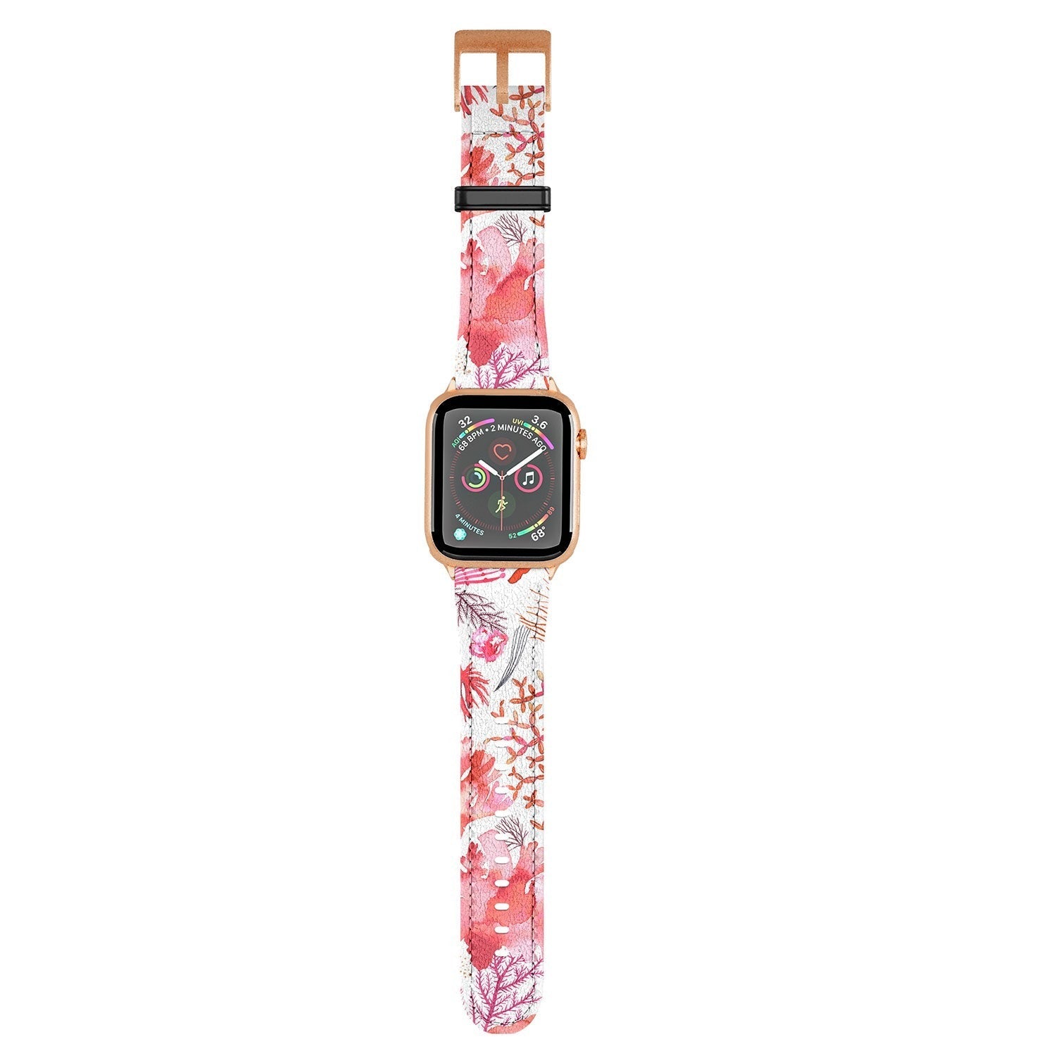 Ninola Design Botanic Retreat Coral Reef Crab Lobster Red Apple Watch Band