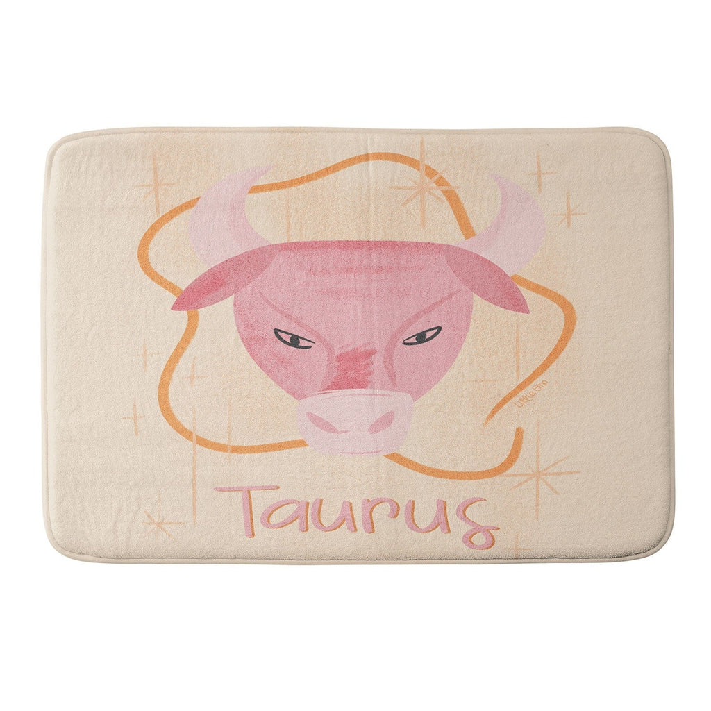 Little Om Zodiac Sign Taurus Memory Foam Bath Mat