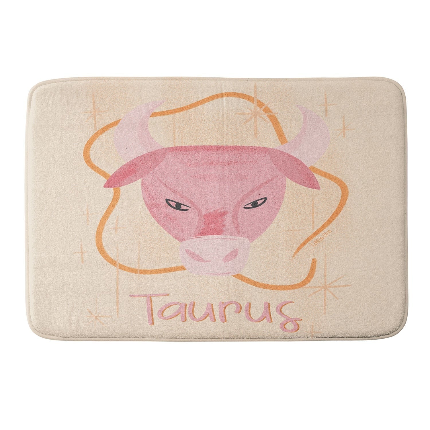 Little Om Zodiac Sign Taurus Memory Foam Bath Mat