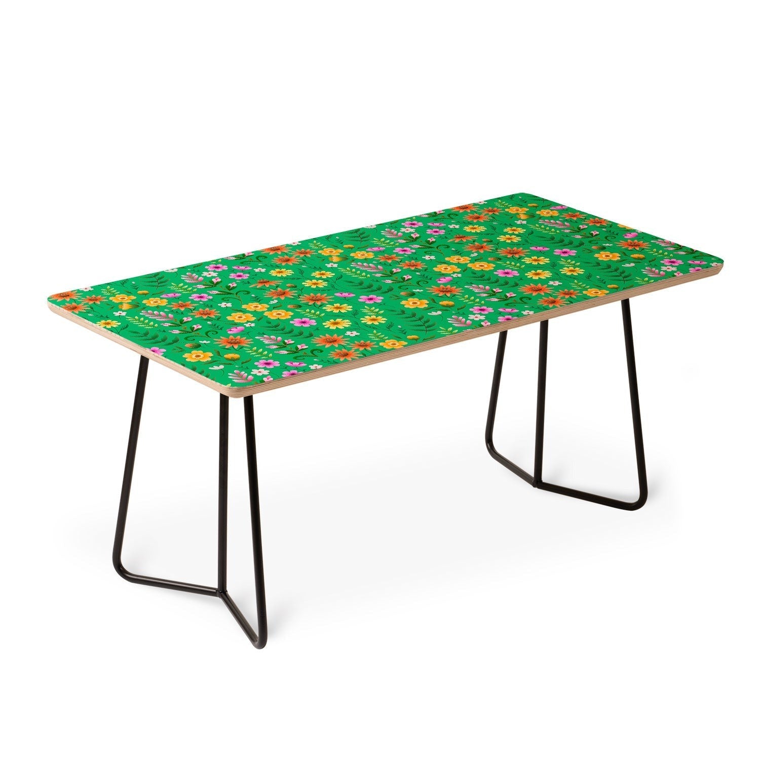 Pimlada Phuapradit Ditsy Spring Floral Green Coffee Table