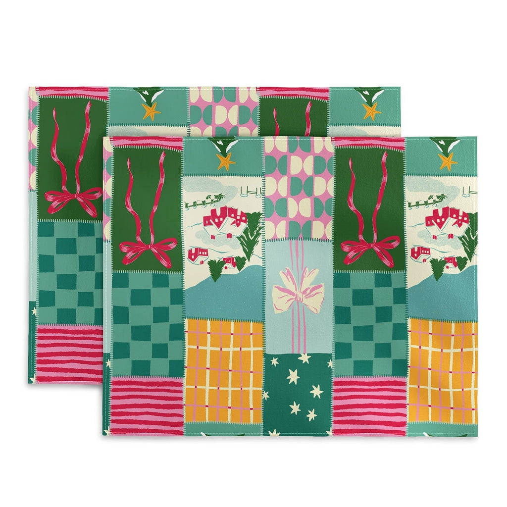 LouBruzzoni Cozy Christmas Patchwork Placemat