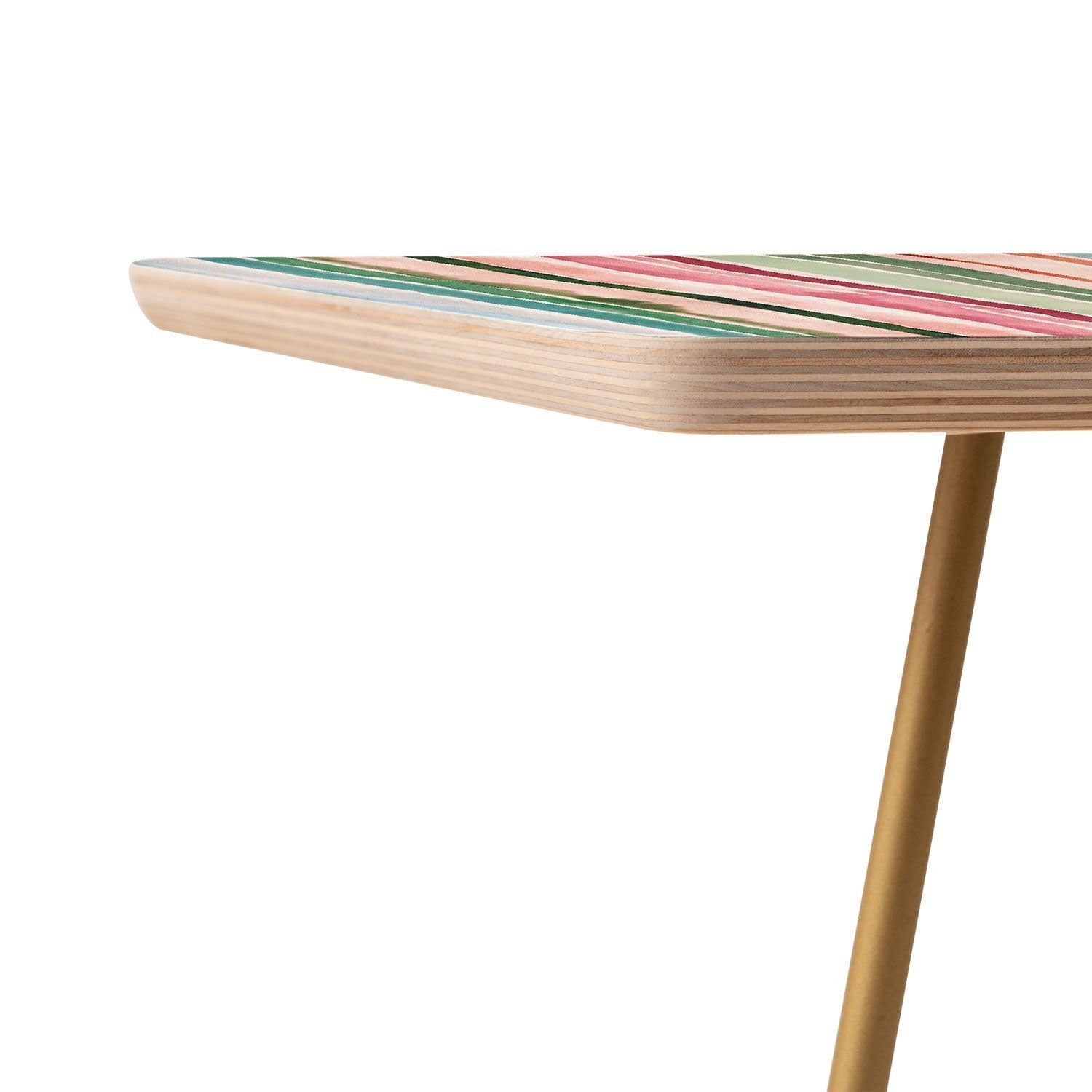 Ninola Design Botanic Retreat Watercolor Stripes Green Orange Red Side Table