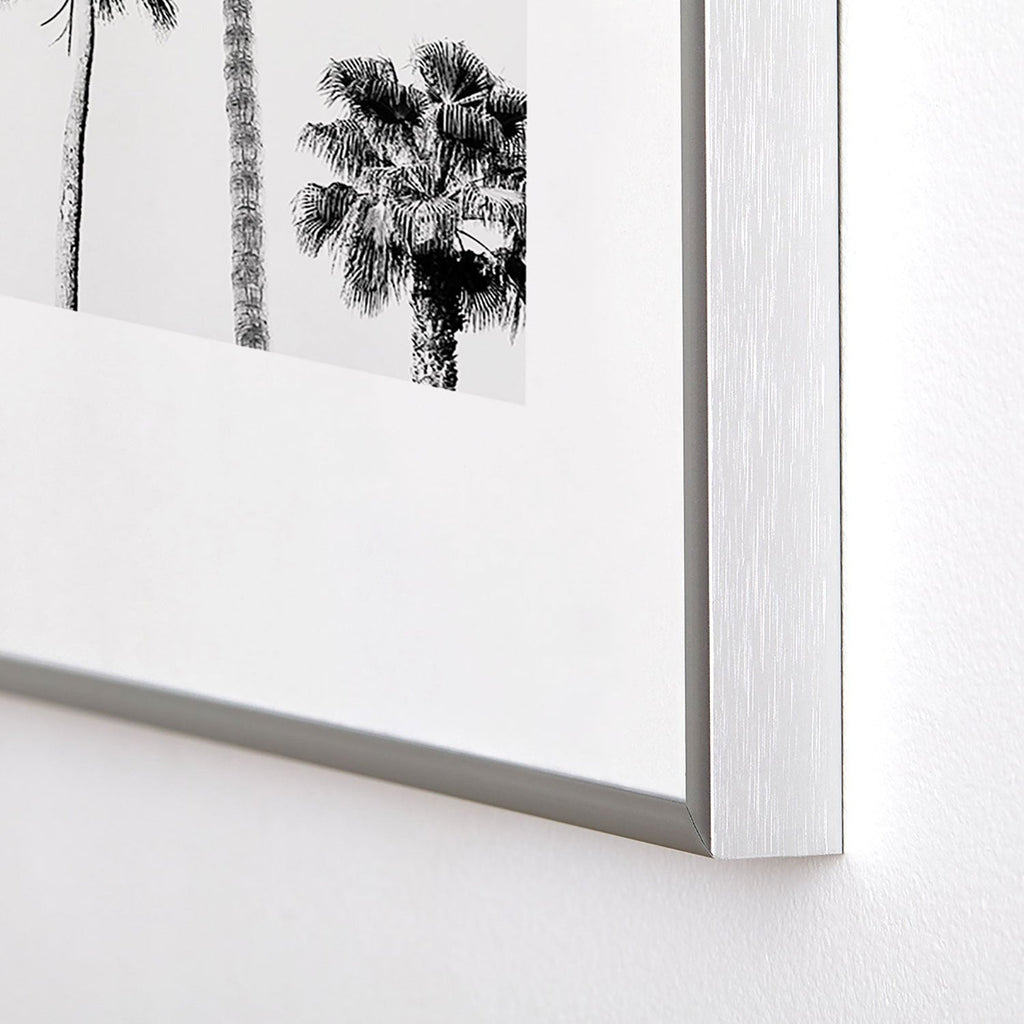 Gal Design Black And White Palms Metal Framed Art Print