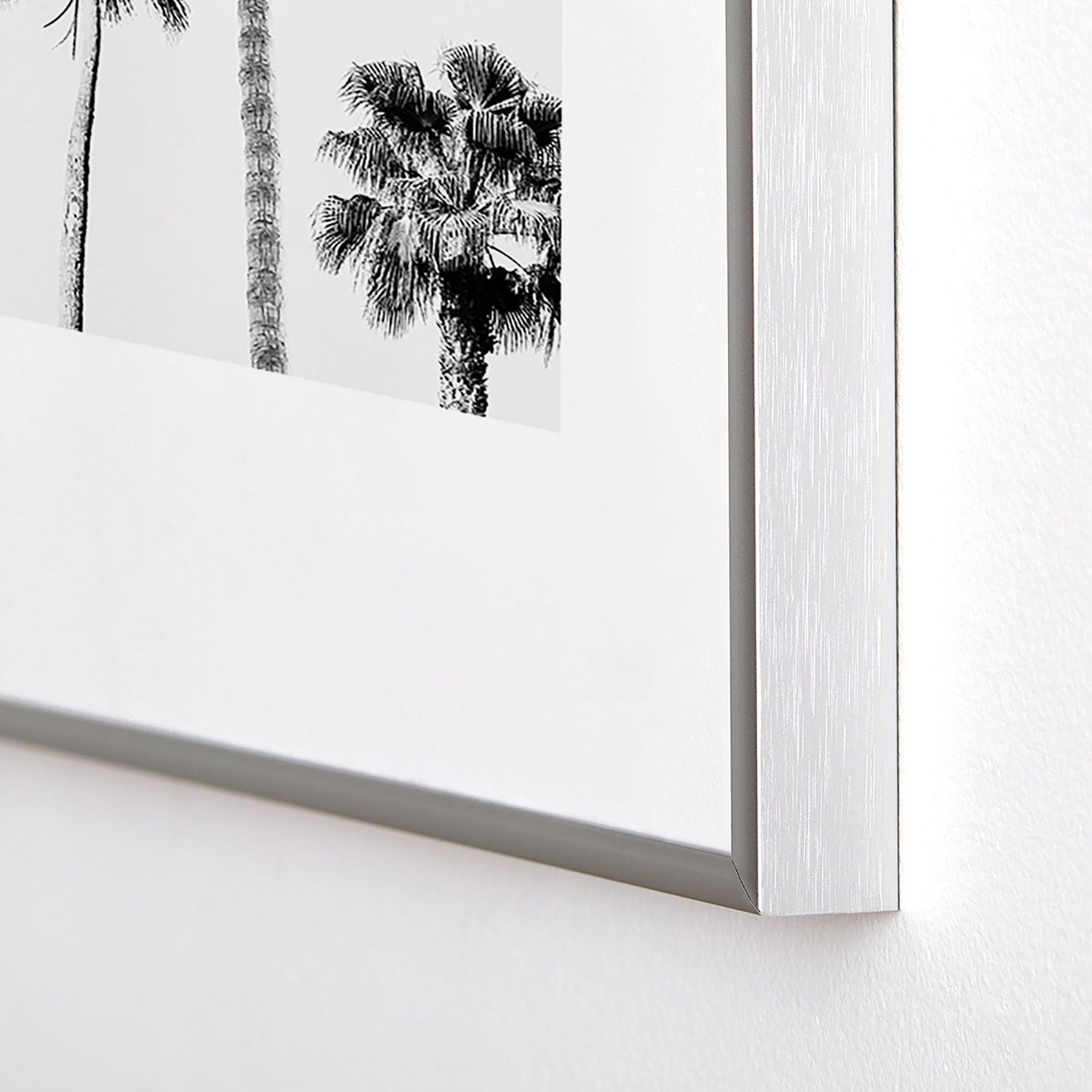 Gal Design Black And White Palms Metal Framed Art Print