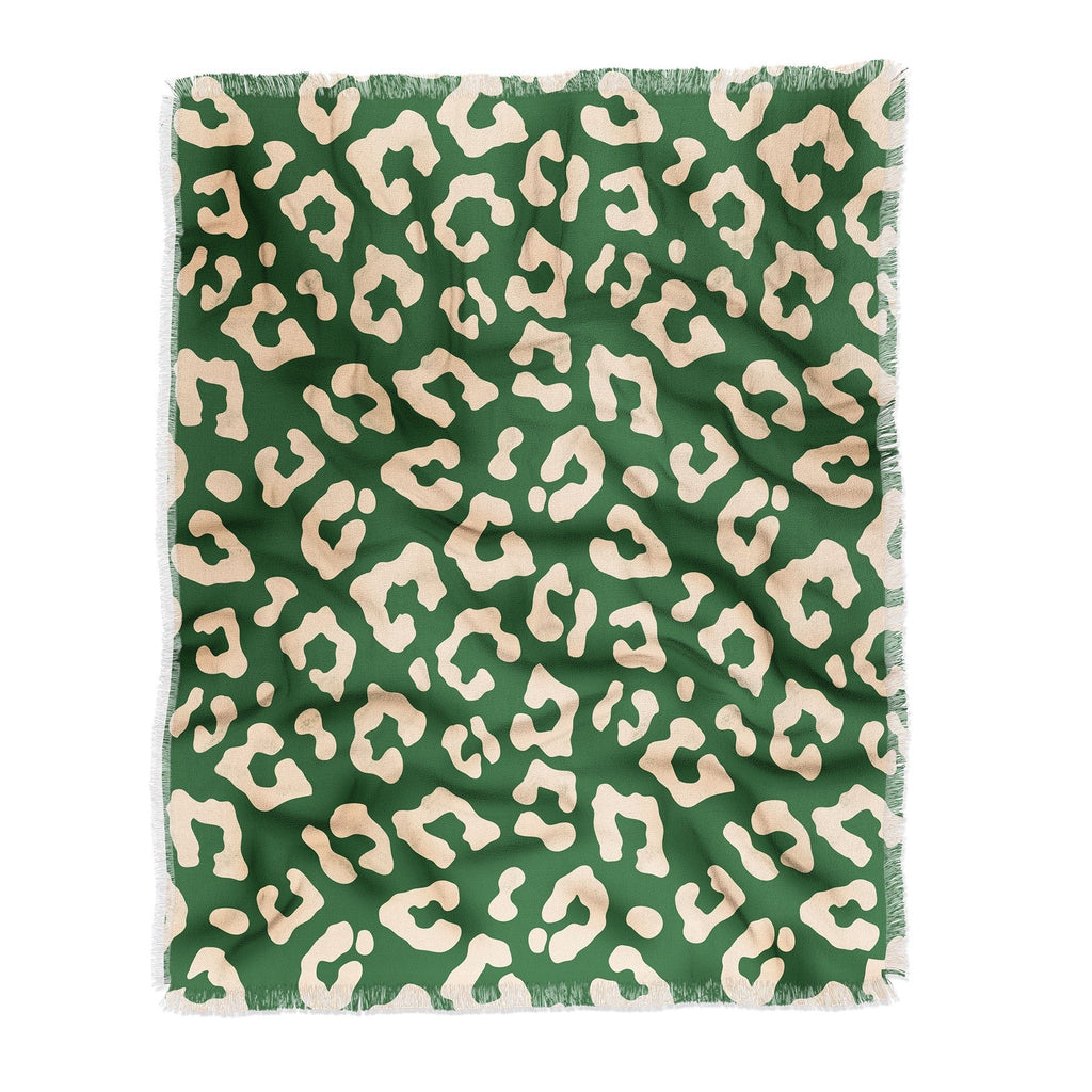 Avenie BR Cheetah Print In Green Throw Blanket