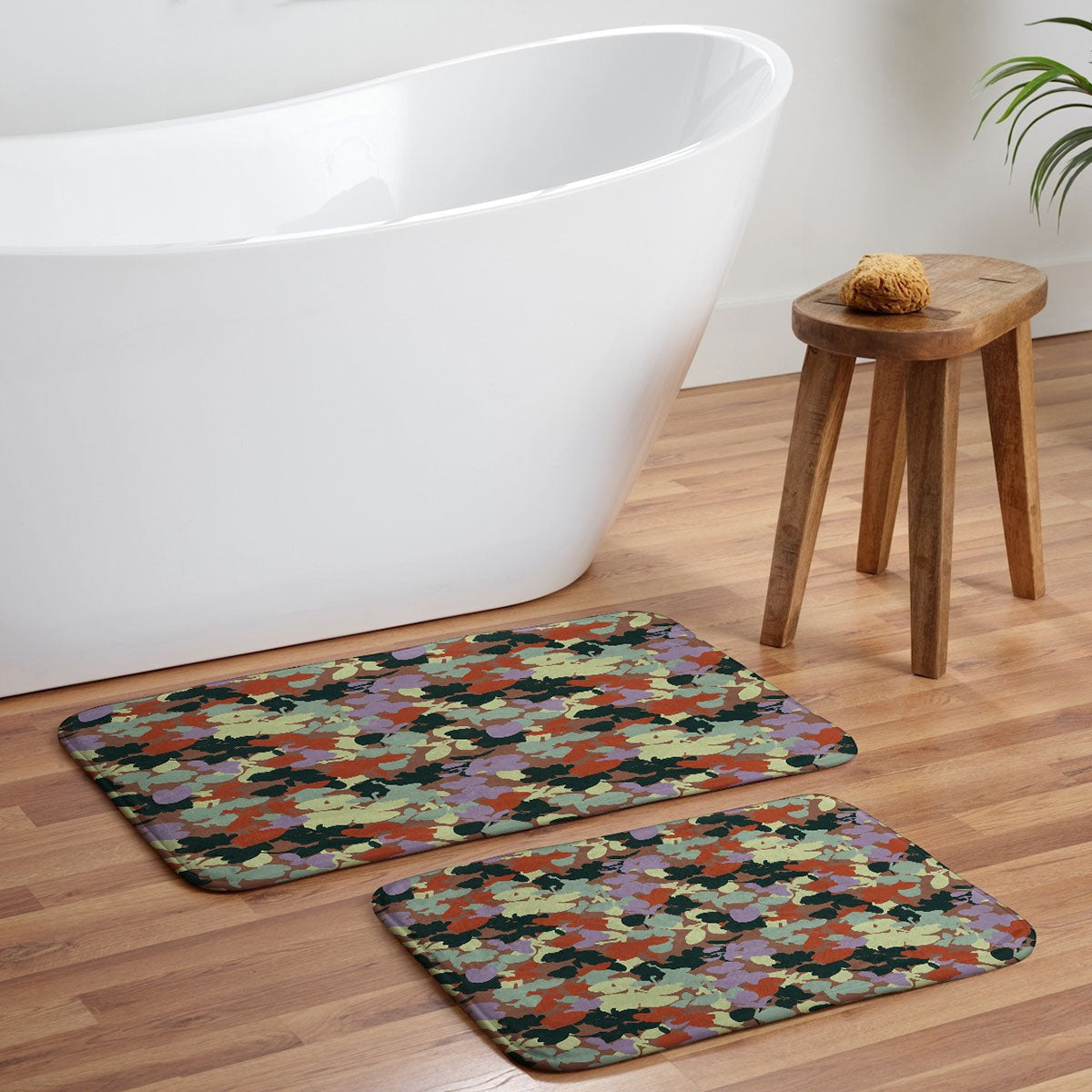 Marta Barragan Camarasa Retro Bloom Medley Memory Foam Bath Mat