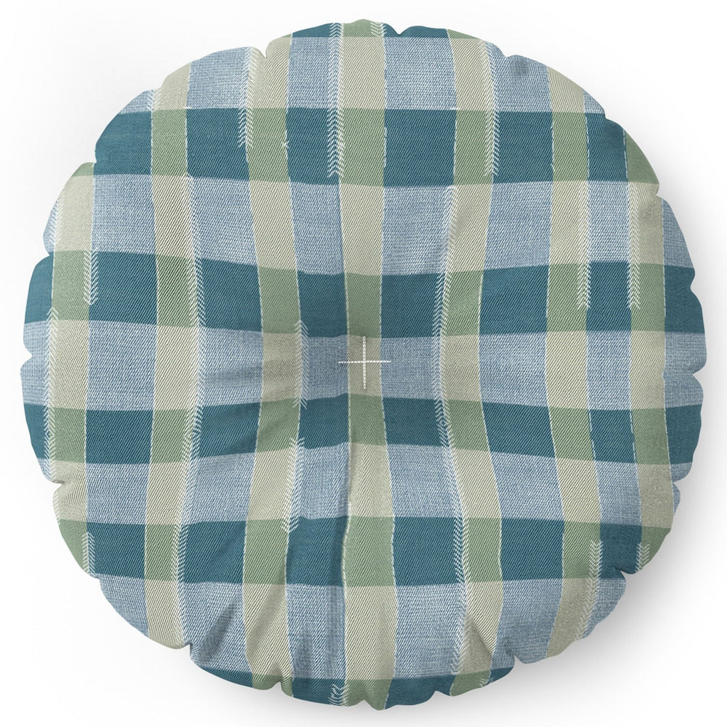 Marta Barragan Camarasa Country Style Checks Floor Pillow Round