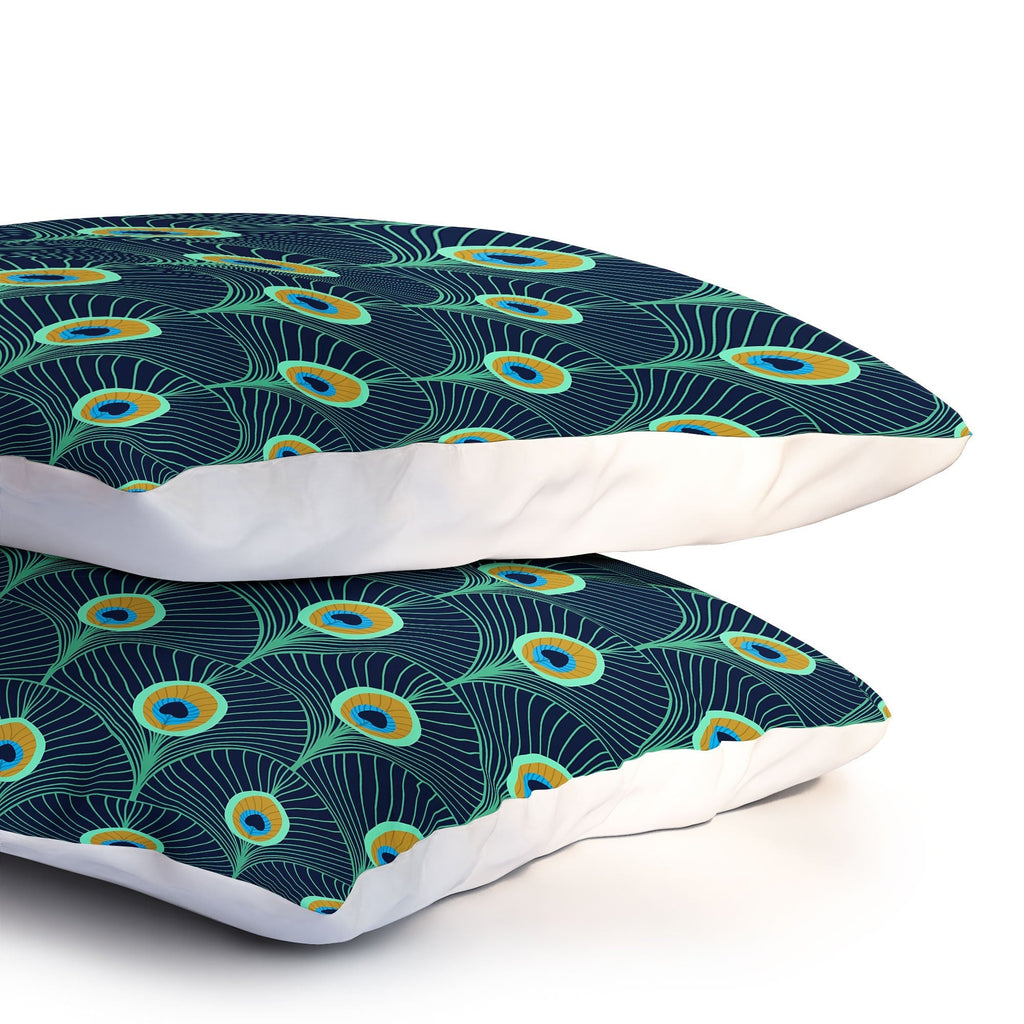 Design by Spark Peacock Deco Feathers Pillow Shams
