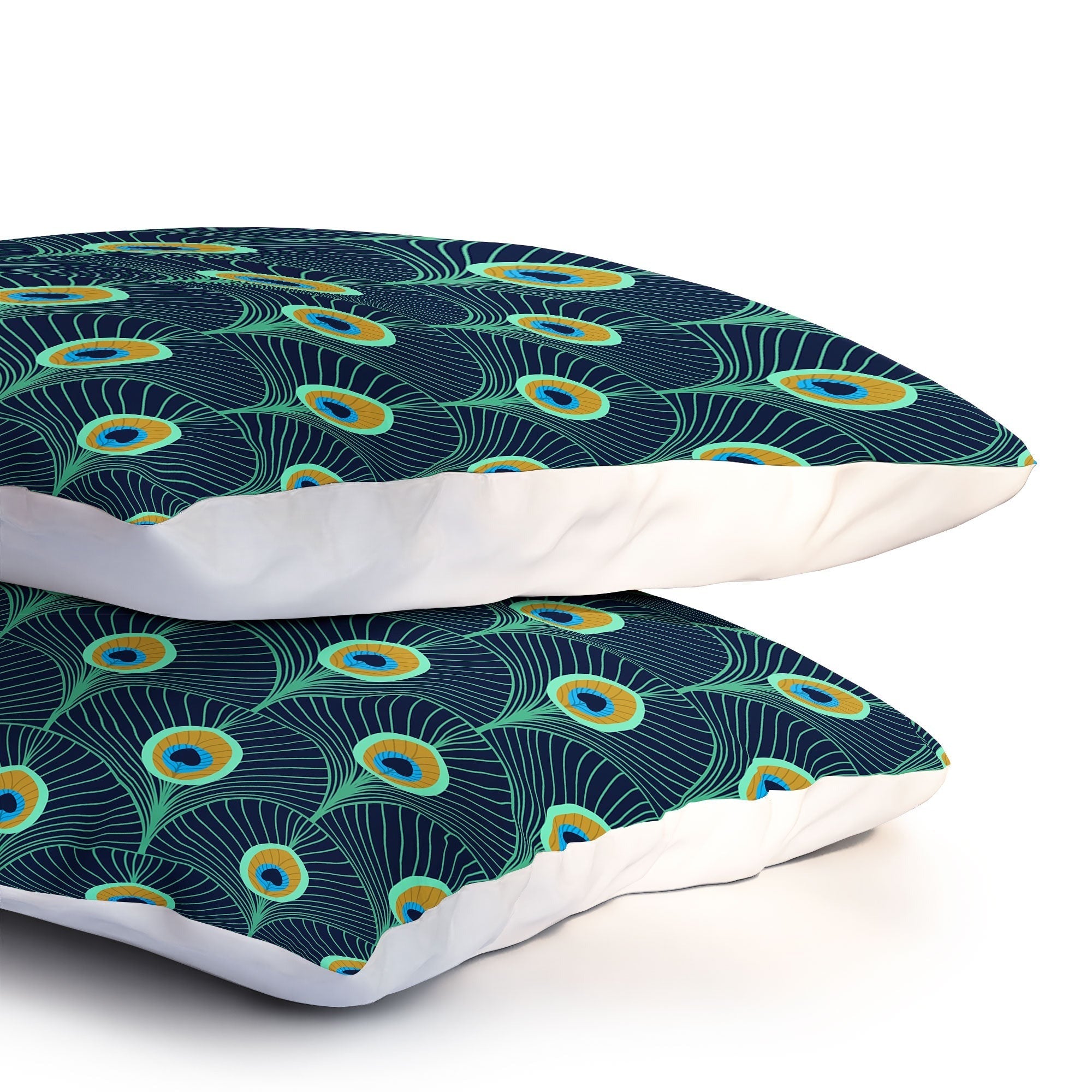 Design by Spark Peacock Deco Feathers Pillow Shams