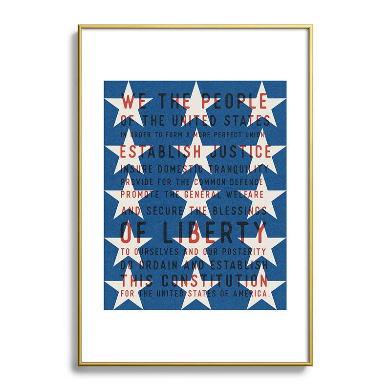 DENY Designs Starred Preamble Metal Framed Art Print