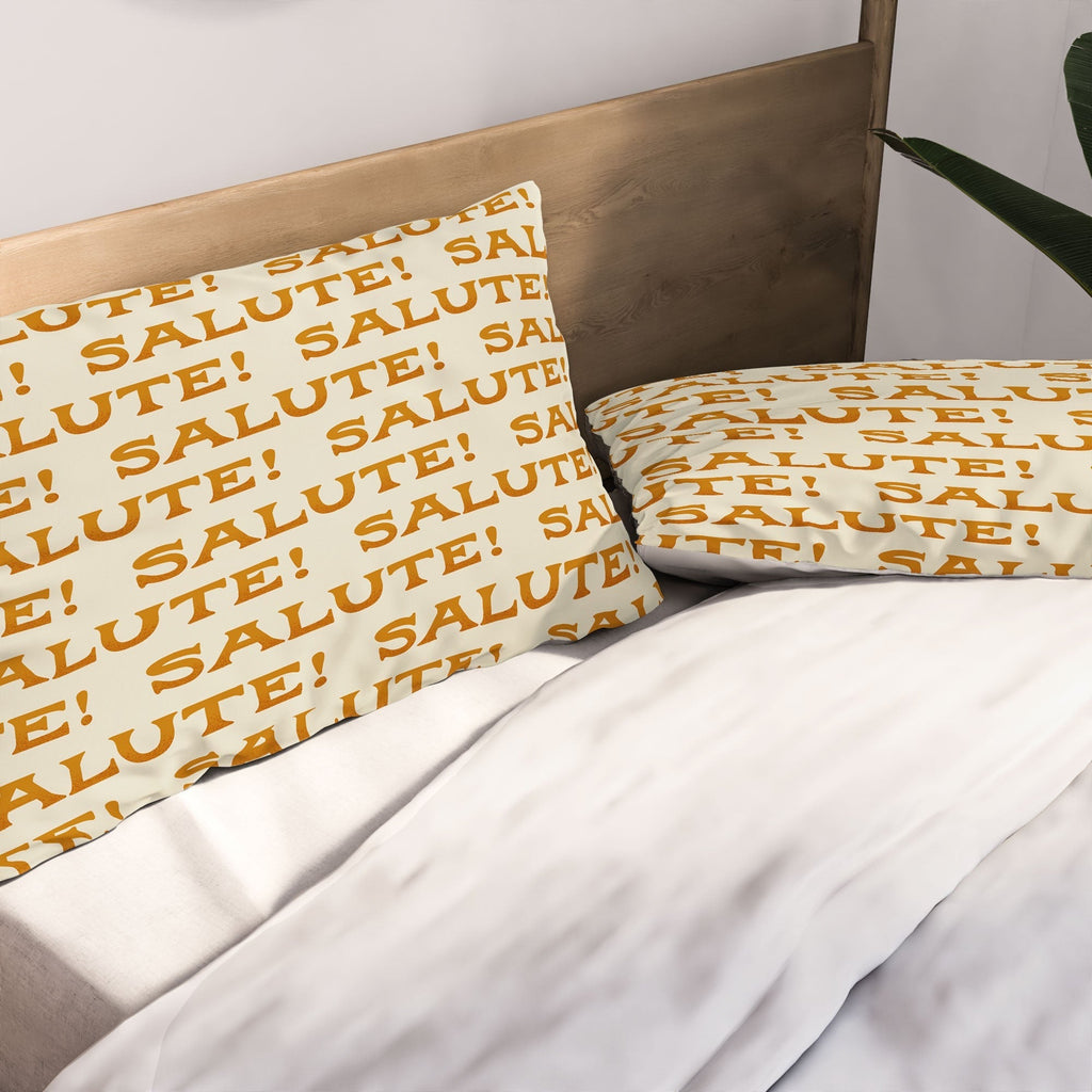 Jessica Molina Salute Gold Pattern on Cream Pillow Shams