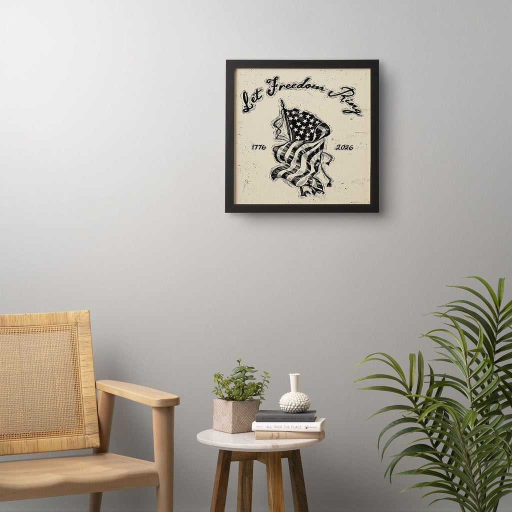 DENY Designs Let Freedom Ring Block Framed Wall Art