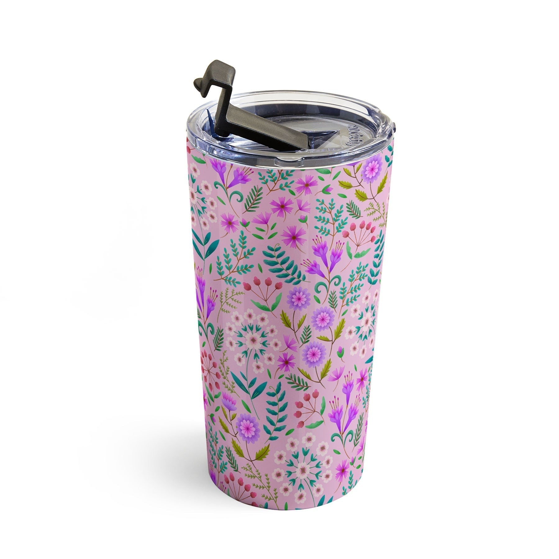 Pimlada Phuapradit Ditsy Purple Floral Half Drop Travel Mug