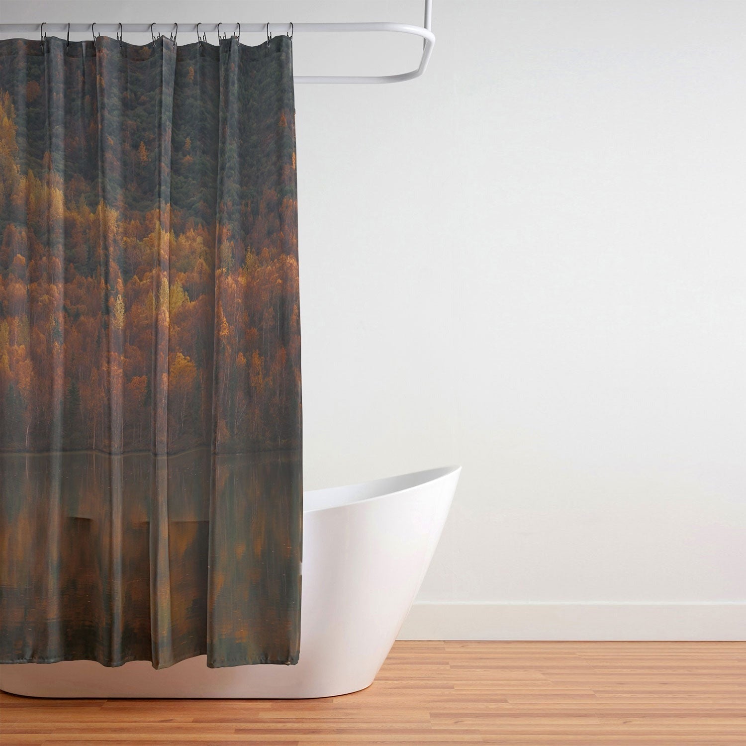Hannah Kemp Fall Lake Shower Curtain