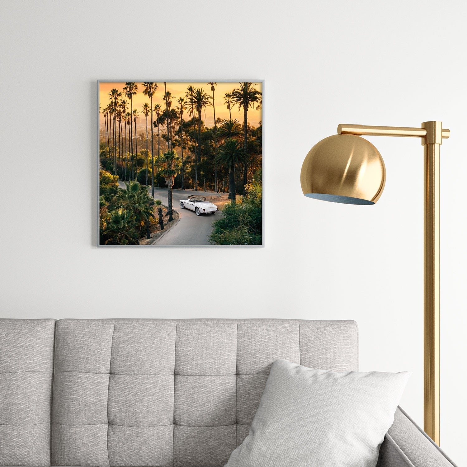 Gal Design Sunset Blvd Square Metal Framed Art Print