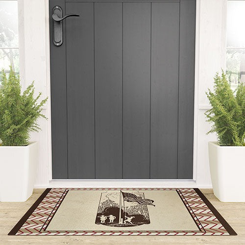 DENY Designs Flag Raisers Striped Square Welcome Mat