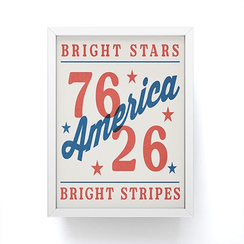 DENY Designs Bright Stars Bright Stripes Framed Mini Art Print