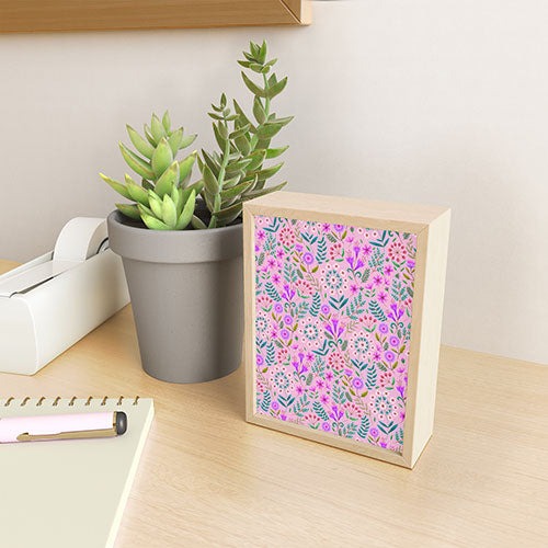 Pimlada Phuapradit Ditsy Purple Floral Half Drop Framed Mini Art Print