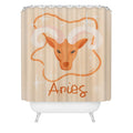 Little Om Zodiac Signs Aries Shower Curtain