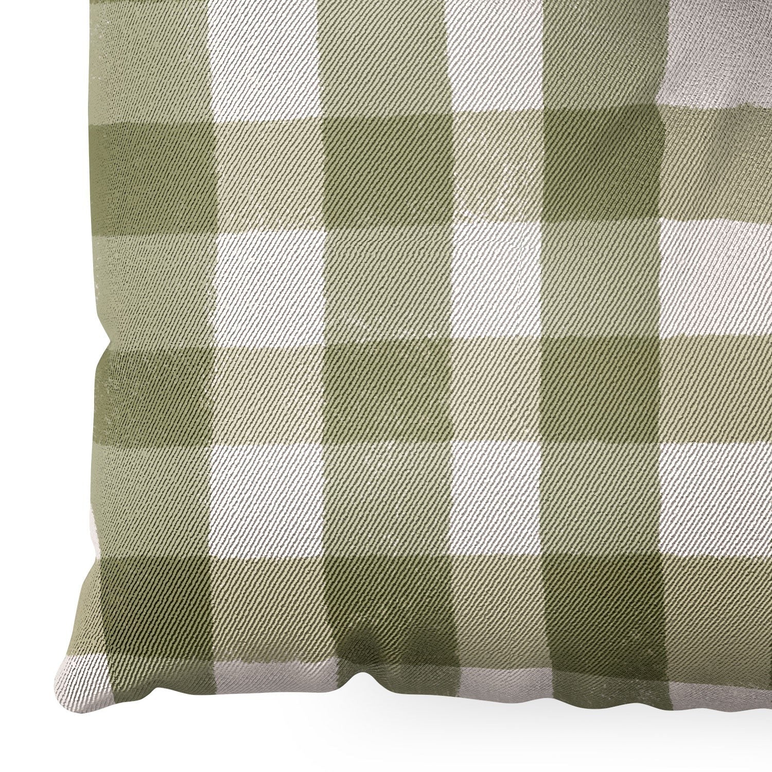 Menina Lisboa Rustic Green Plaid Floor Pillow Square