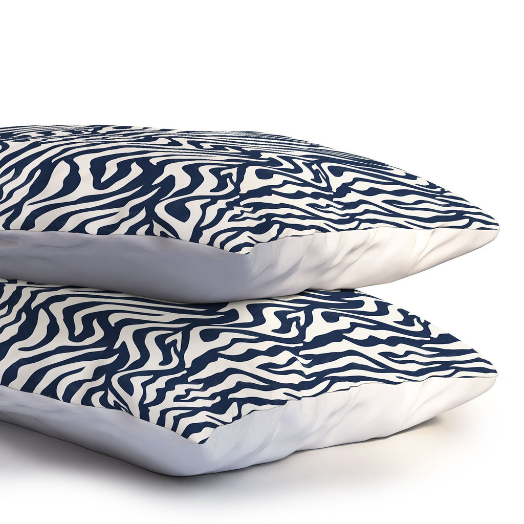 Avenie BR Navy Tiger Stripes Pillow Shams