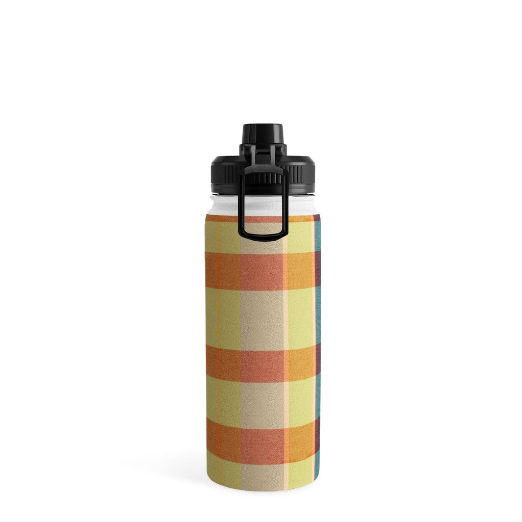 Marta Barragan Camarasa Retro Picnic Plaid Warm Tones Water Bottle