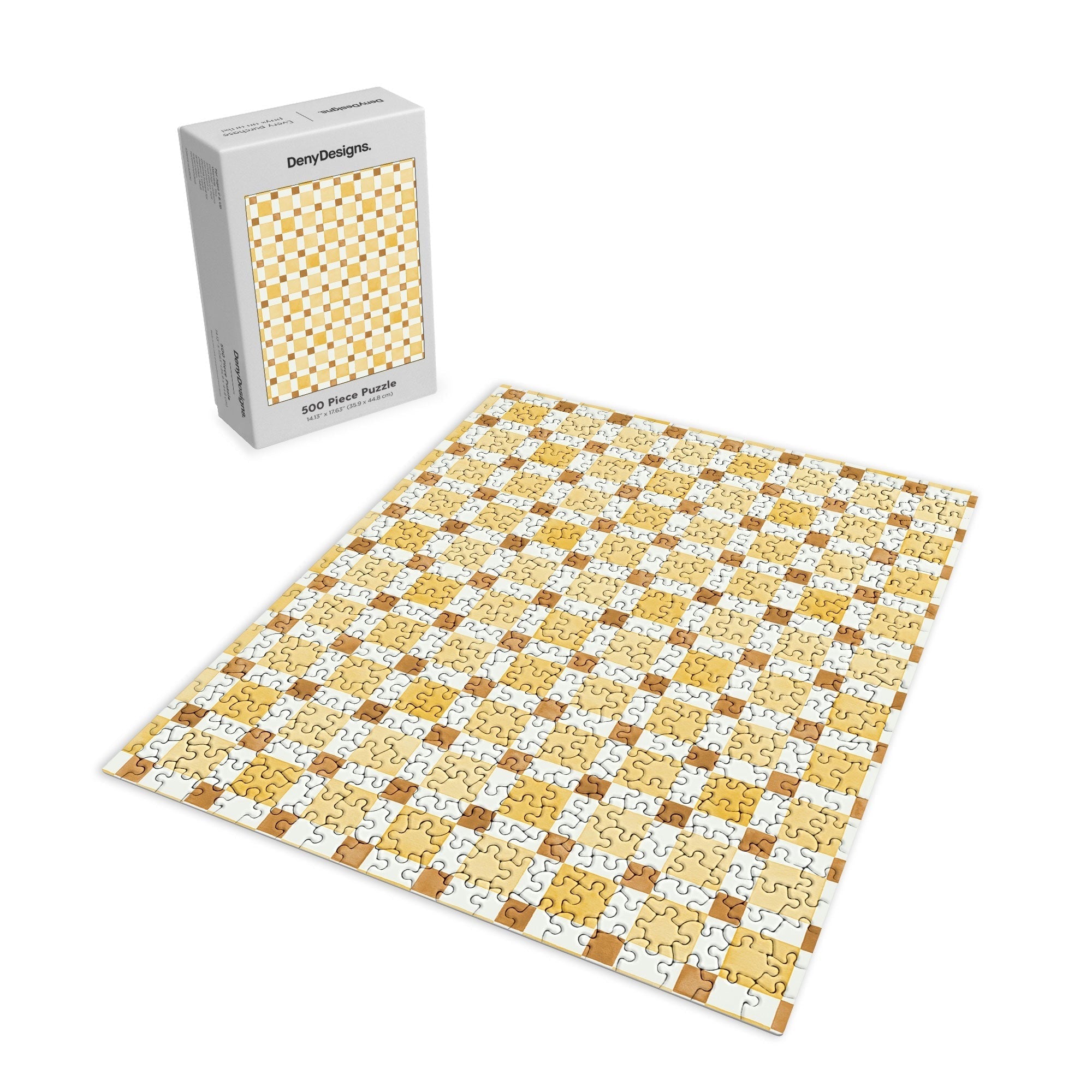 Ninola Design Everyday Artifact Checker Mosaic Tiles Geometry Yellow Puzzle