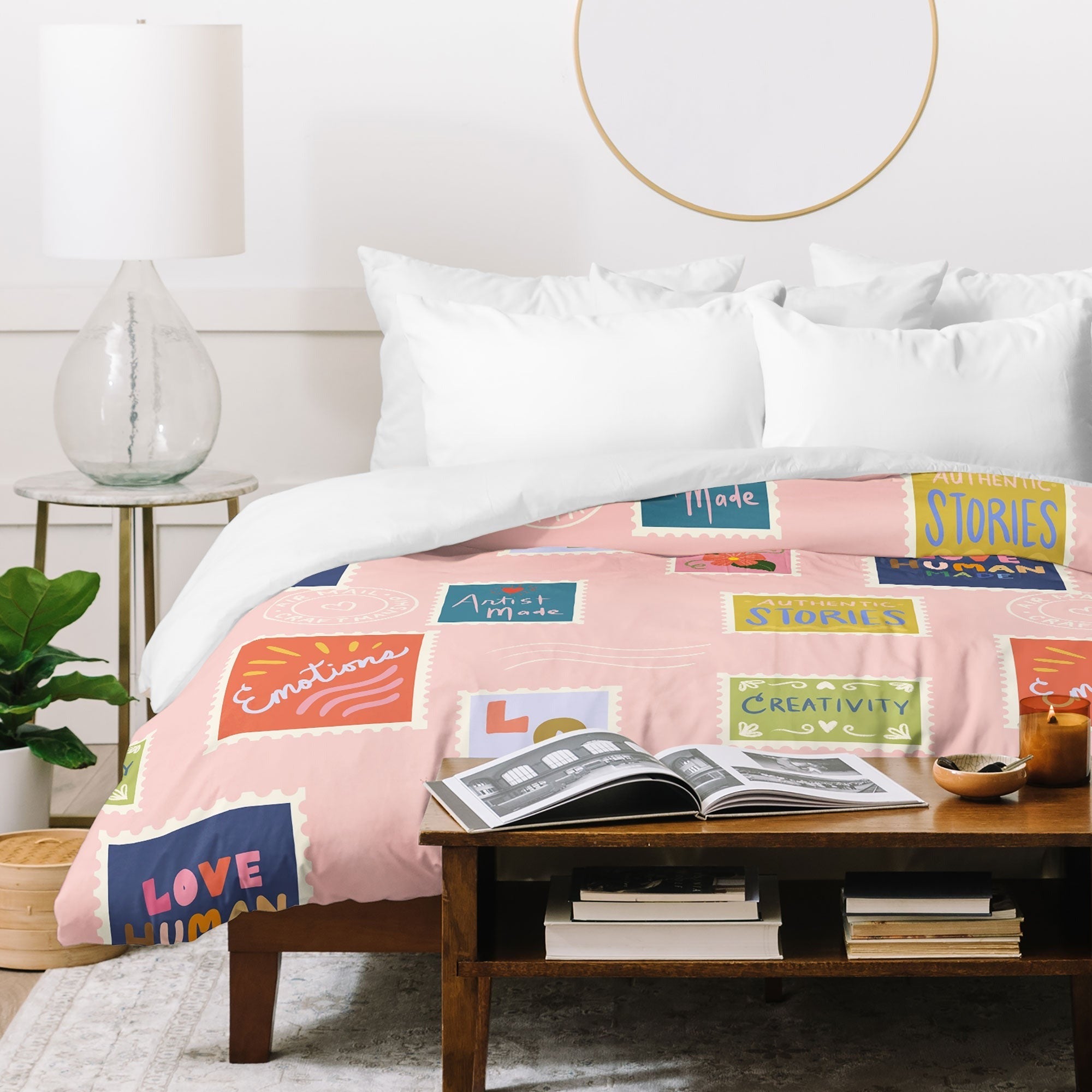 Design by Spark Love Human Made Stamps Duvet Cover