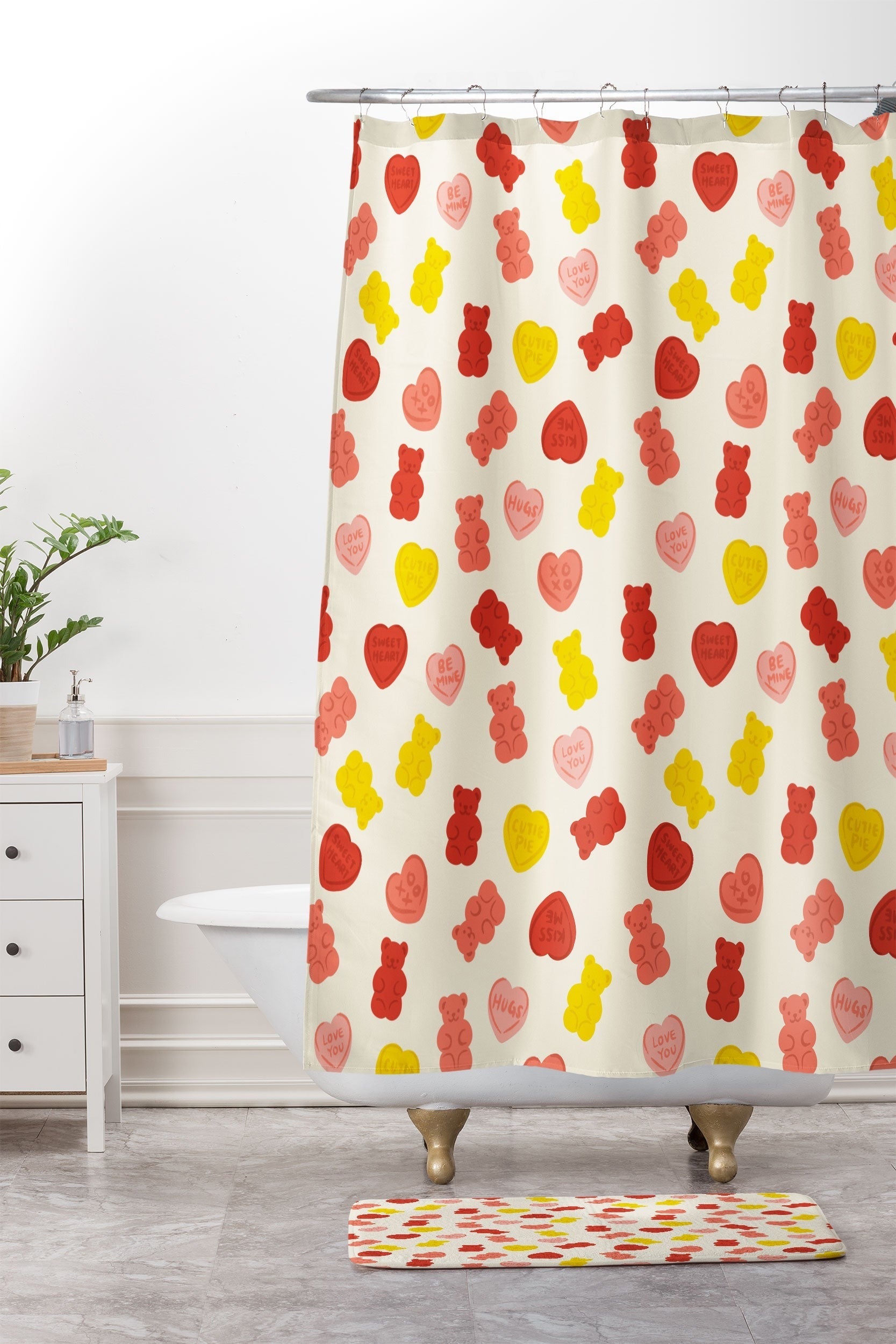 Design by Spark Gummy Bears and Candy Hearts Valentines Memory Foam Bath Mat
