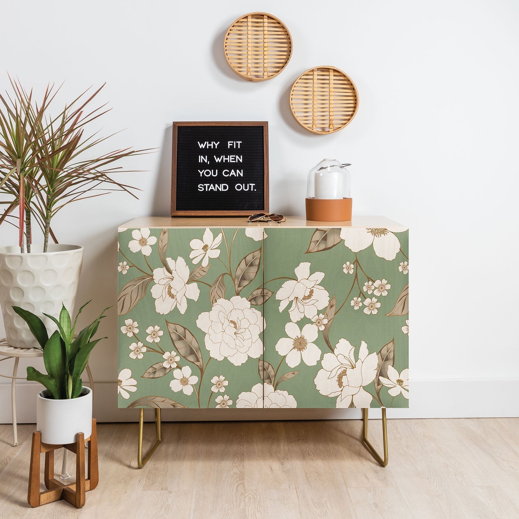 Gabriela Fuente Olive Floral Roberta Credenza