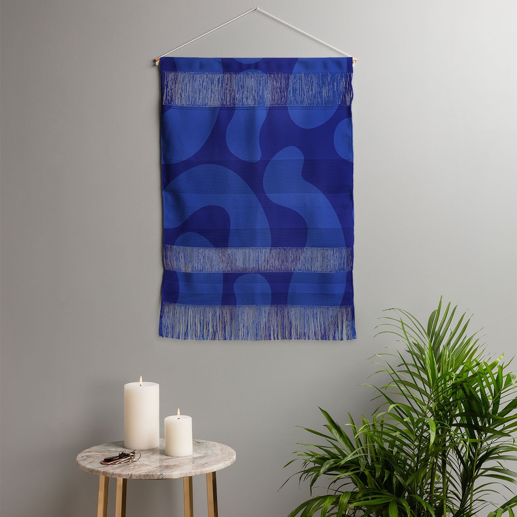 Camilla Foss Blue Pebble Wall Hanging Portrait