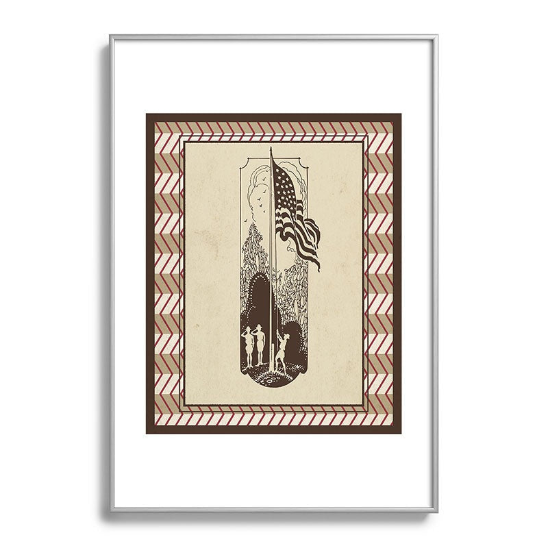 DENY Designs Flag Raisers Striped Square Metal Framed Art Print
