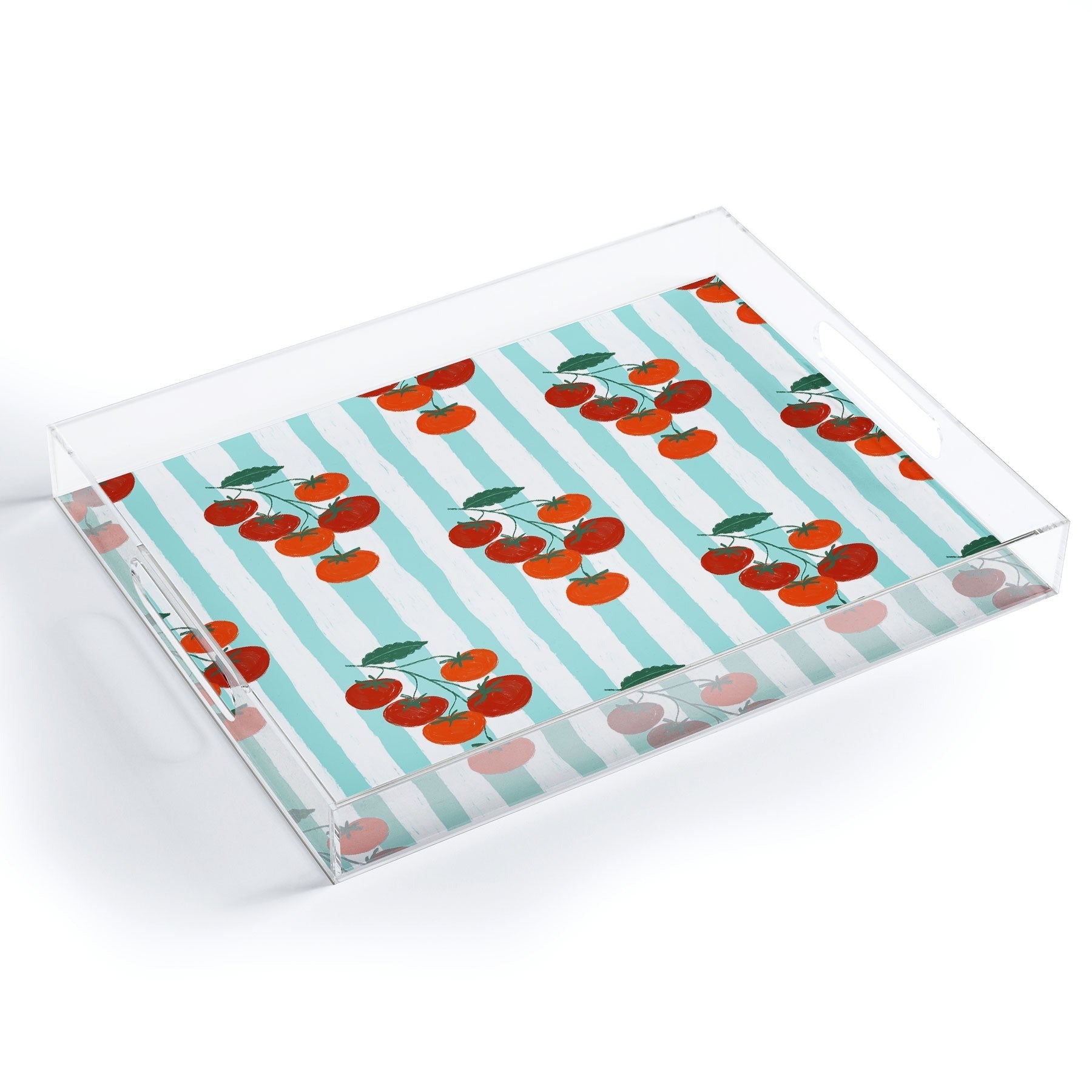 Design by Spark Zesty Tomatoes and Stripes Acrylic Tray
