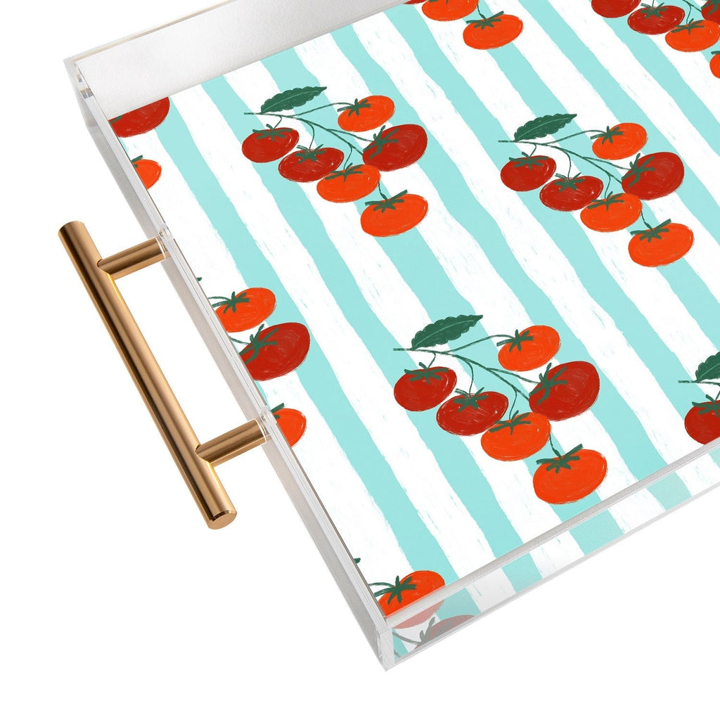 Design by Spark Zesty Tomatoes and Stripes Acrylic Tray