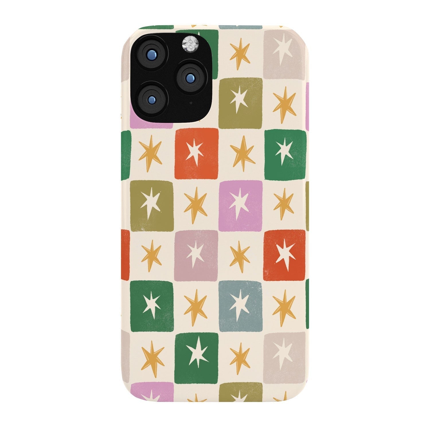 LouBruzzoni Retro Star Block Pattern Phone Case