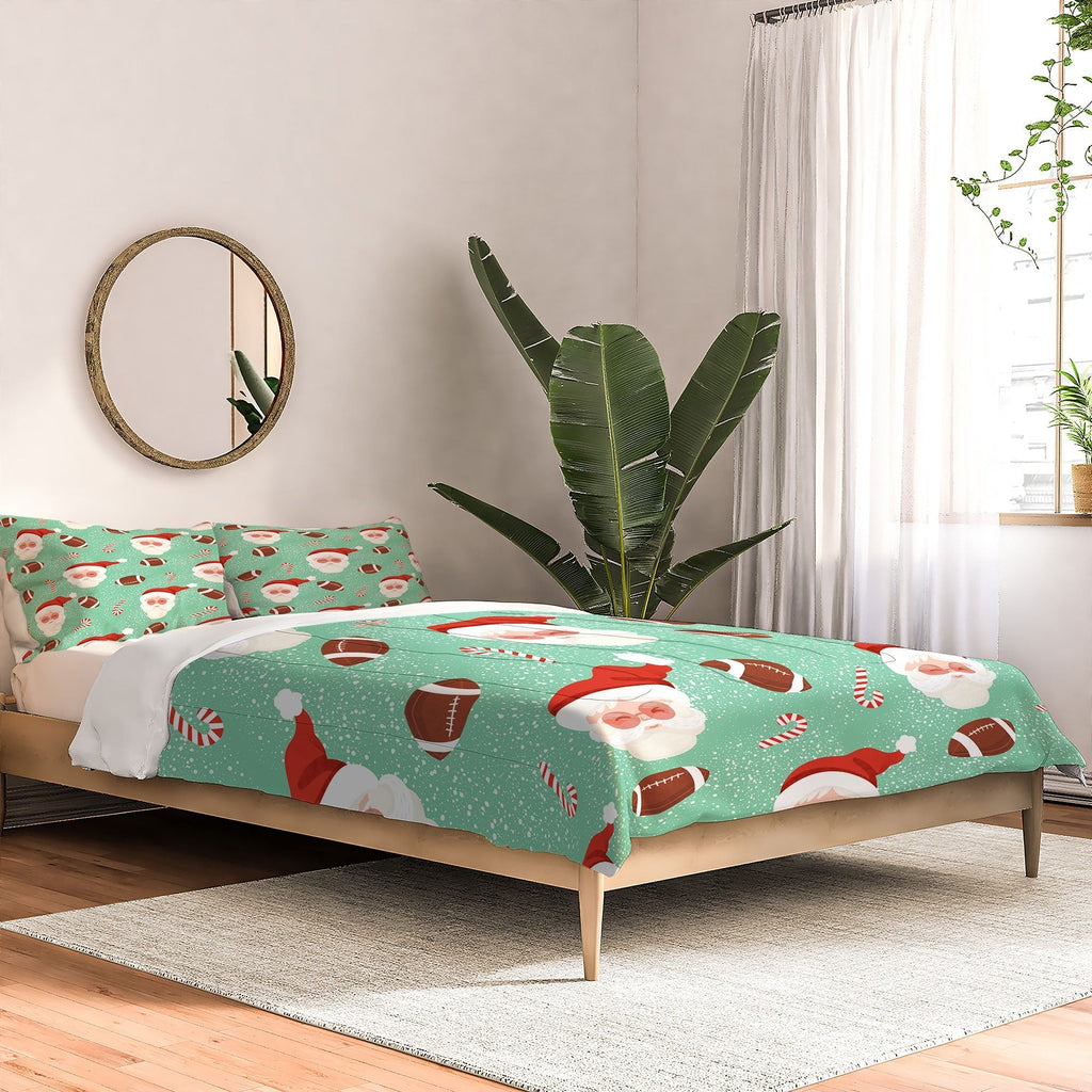 Design by Spark Sporty Football Santa Holiday Comforter