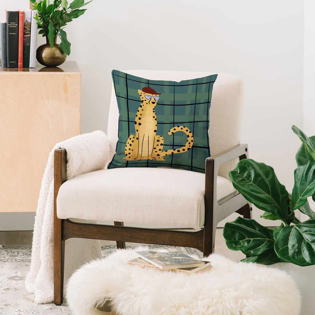 Design by Spark Cheetah Cool Cat Throw Pillow