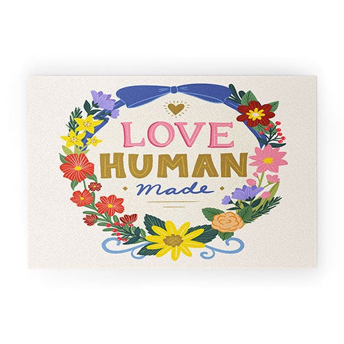 Design by Spark Love Human Made Floral Wreath Welcome Mat