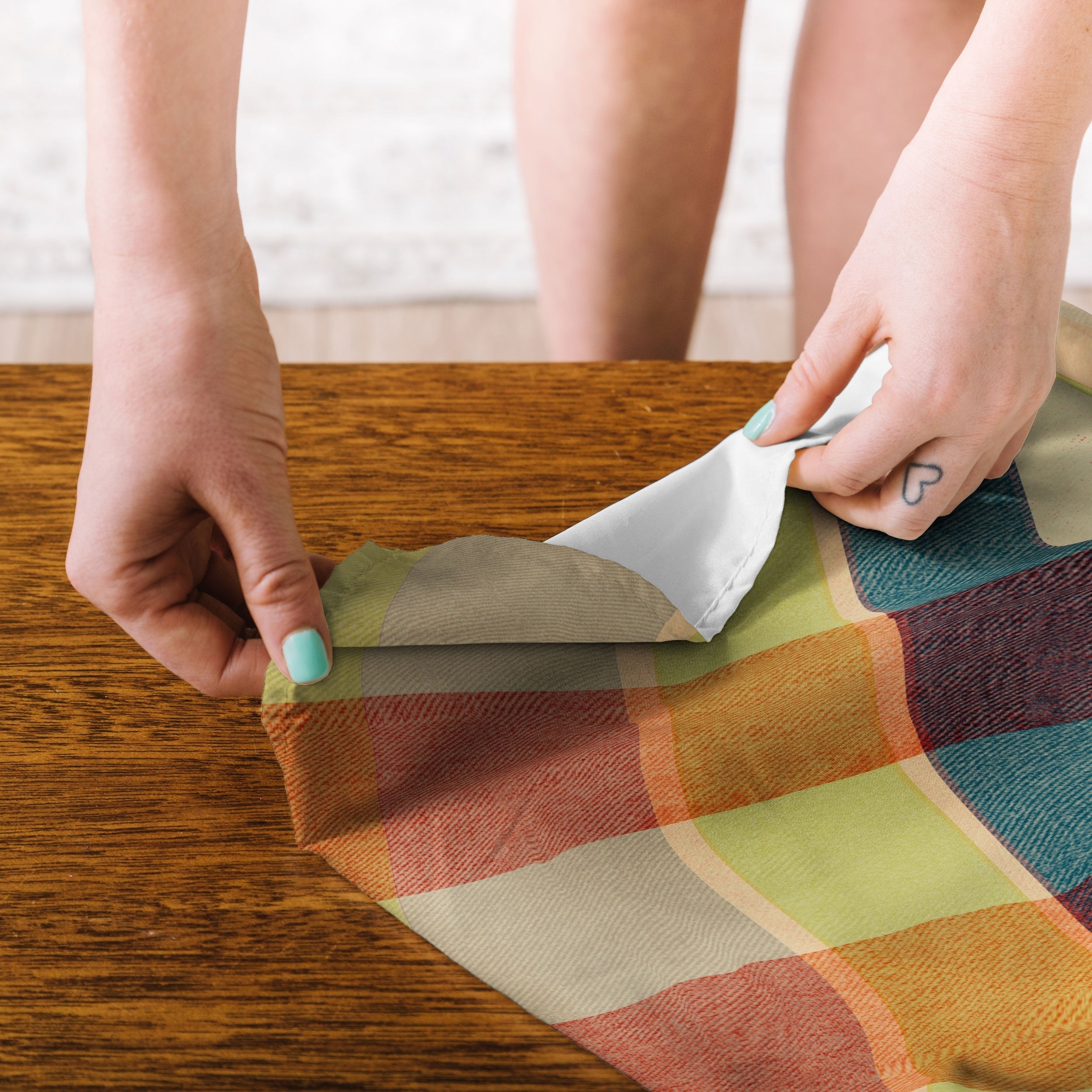 Marta Barragan Camarasa Retro Picnic Plaid Warm Tones Tapestry