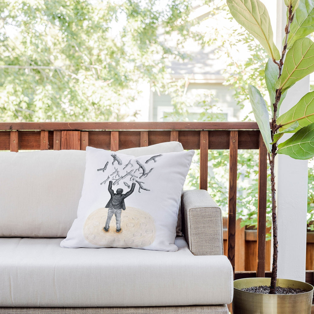 Coco de Paris Wood in the sky Outdoor Throw Pillow