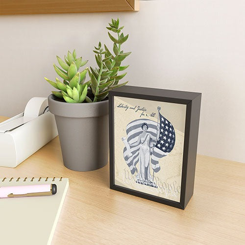 DENY Designs Liberty and Justice Woman Framed Mini Art Print