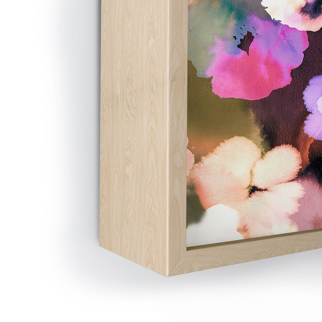 Ninola Design Botanic Retreat Ombre Abstract Watercolor Flowers Pink gold Framed Mini Art Print